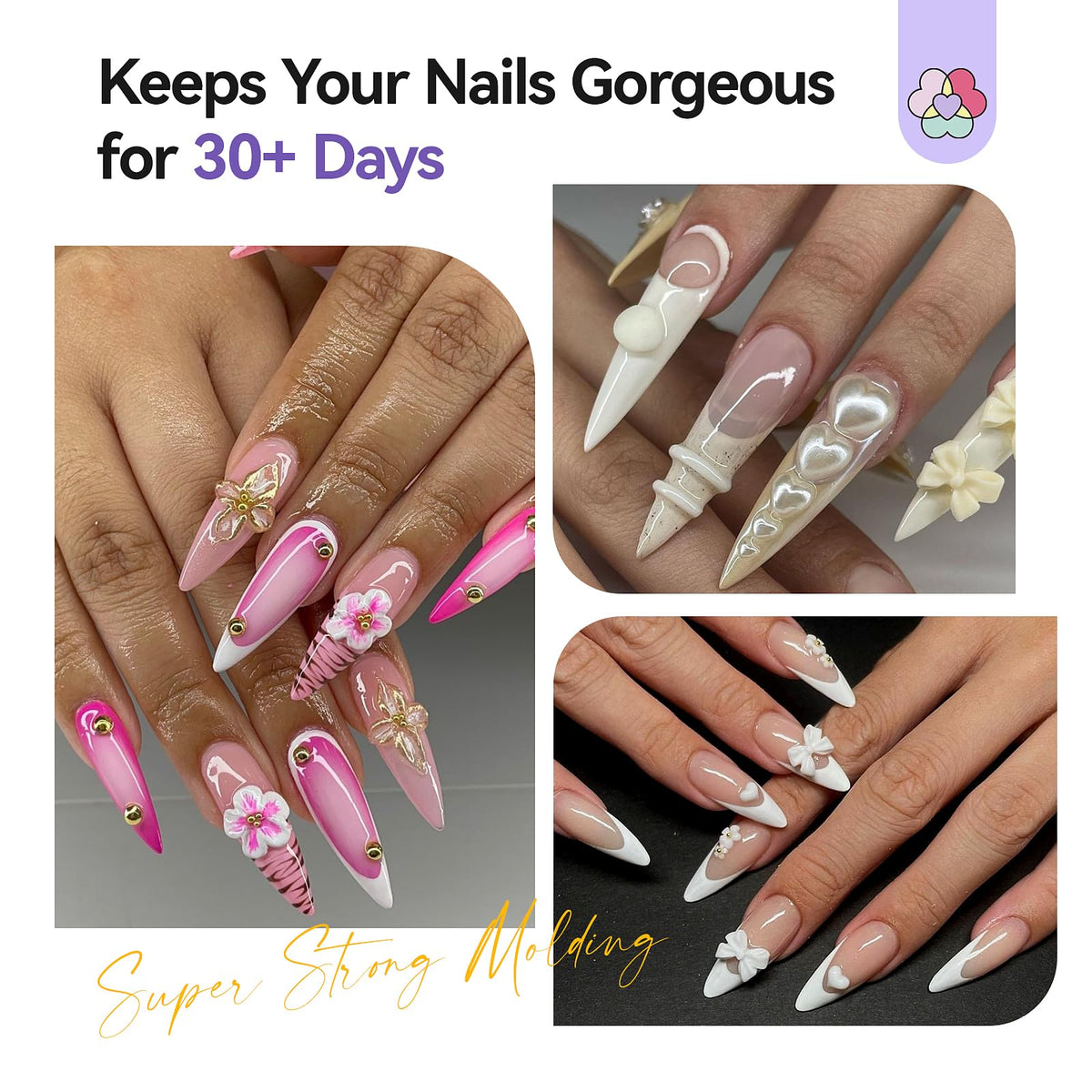 SAVILAND gel with embedded glitter detailing strong hold and decorative finish