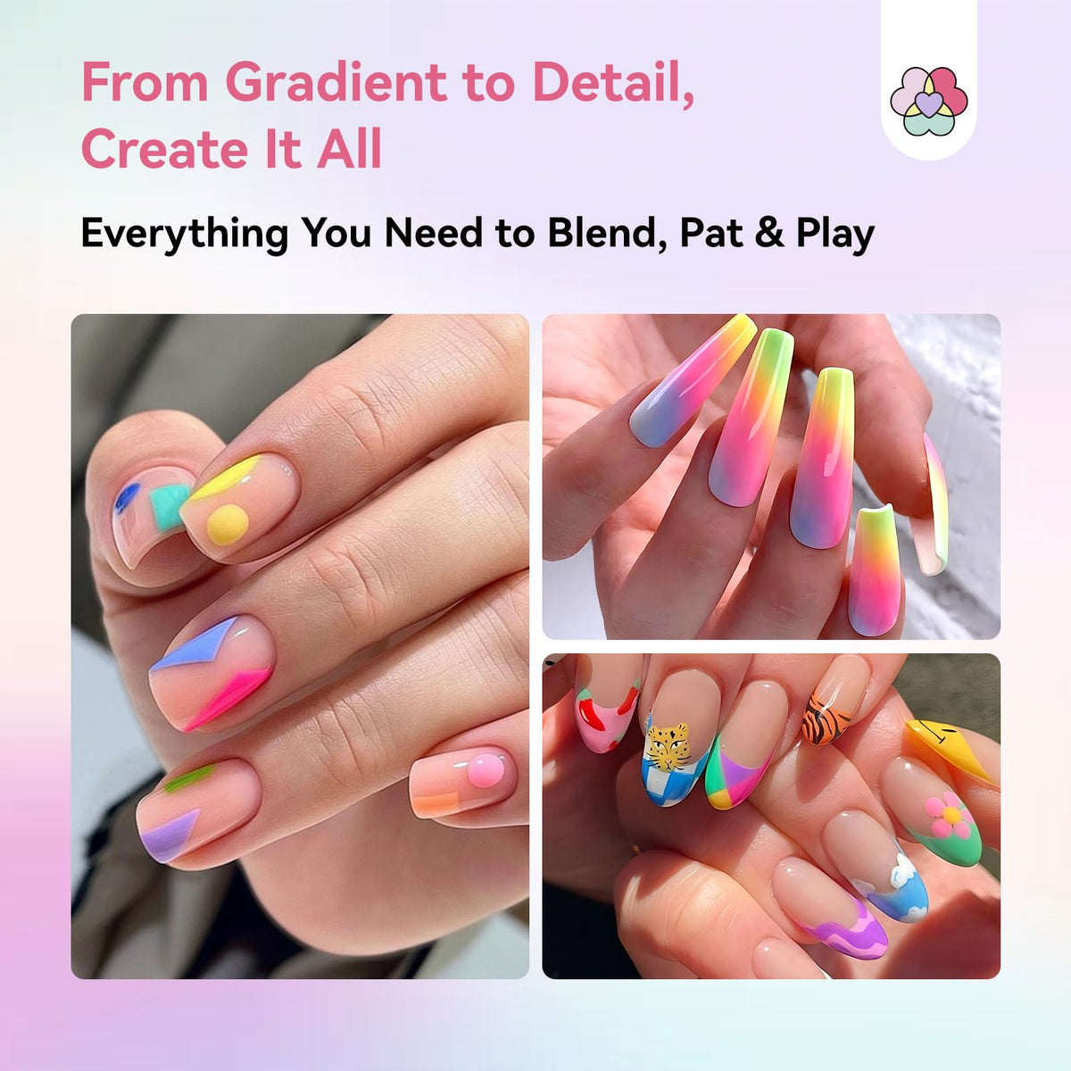 SAVILAND finished ombre manicure lifestyle shot showing soft colorful fade