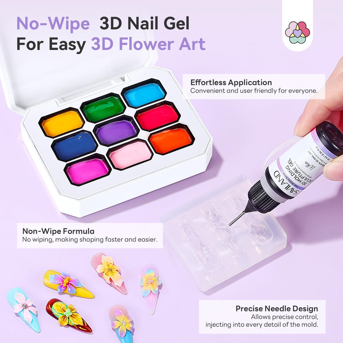SAVILAND flower mold detail highlighting precise petal shapes for 3D accents