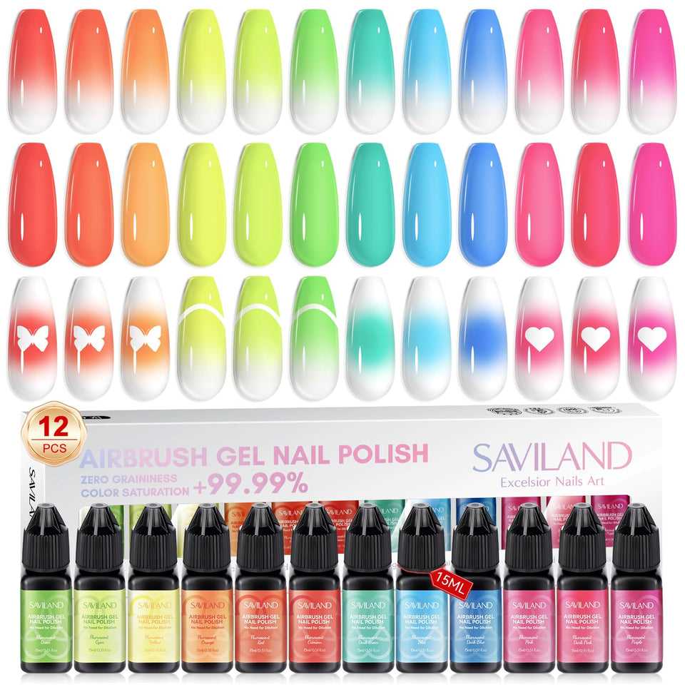 SAVILAND front packaging showing 12 fluorescent colors and kit benefit