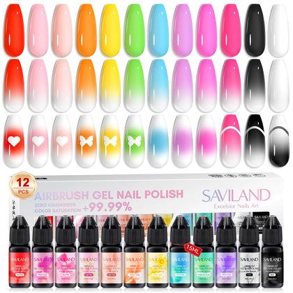 SAVILAND front packaging showing 12 vivid colors for airbrush versatility