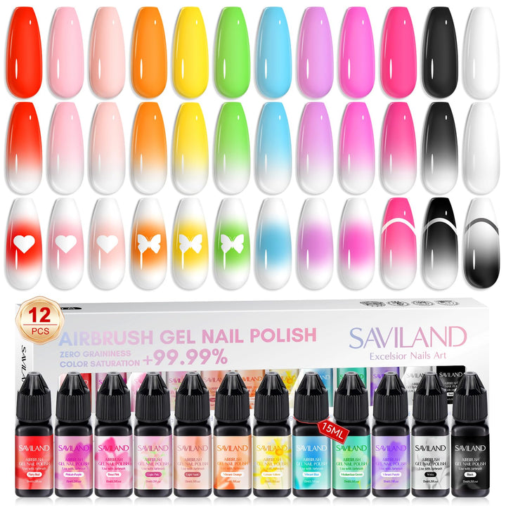 SAVILAND front packaging showing 12 vivid colors for airbrush versatility