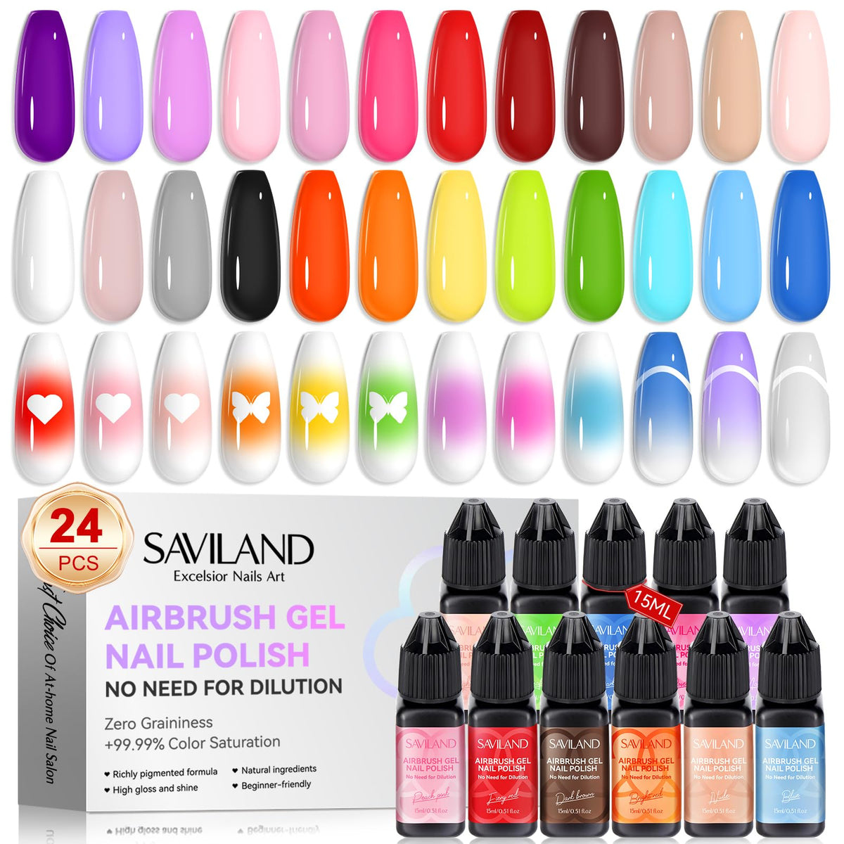 SAVILAND front packaging showing 24-color kit and convenience for artists