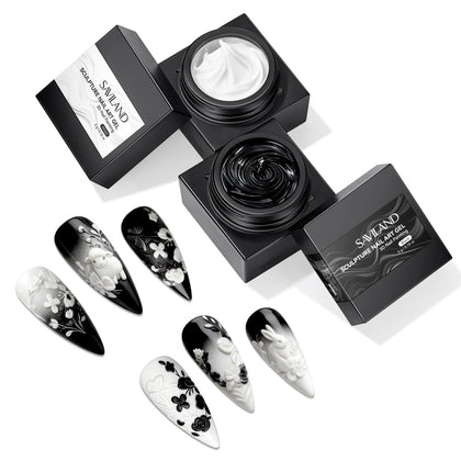 SAVILAND front packaging showing black and white sculpting gels, clear product identification and benefit