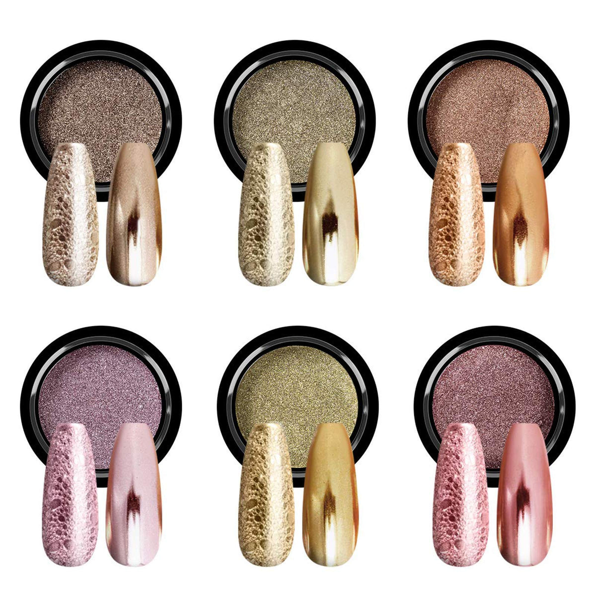 SAVILAND front packaging showing six chrome powder jars and benefits of variety