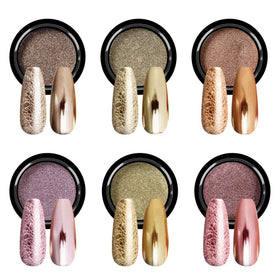 SAVILAND front packaging showing six chrome powder jars and benefits of variety