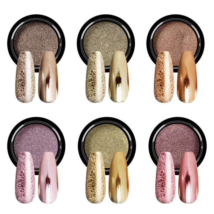 SAVILAND front packaging showing six chrome powder jars and benefits of variety