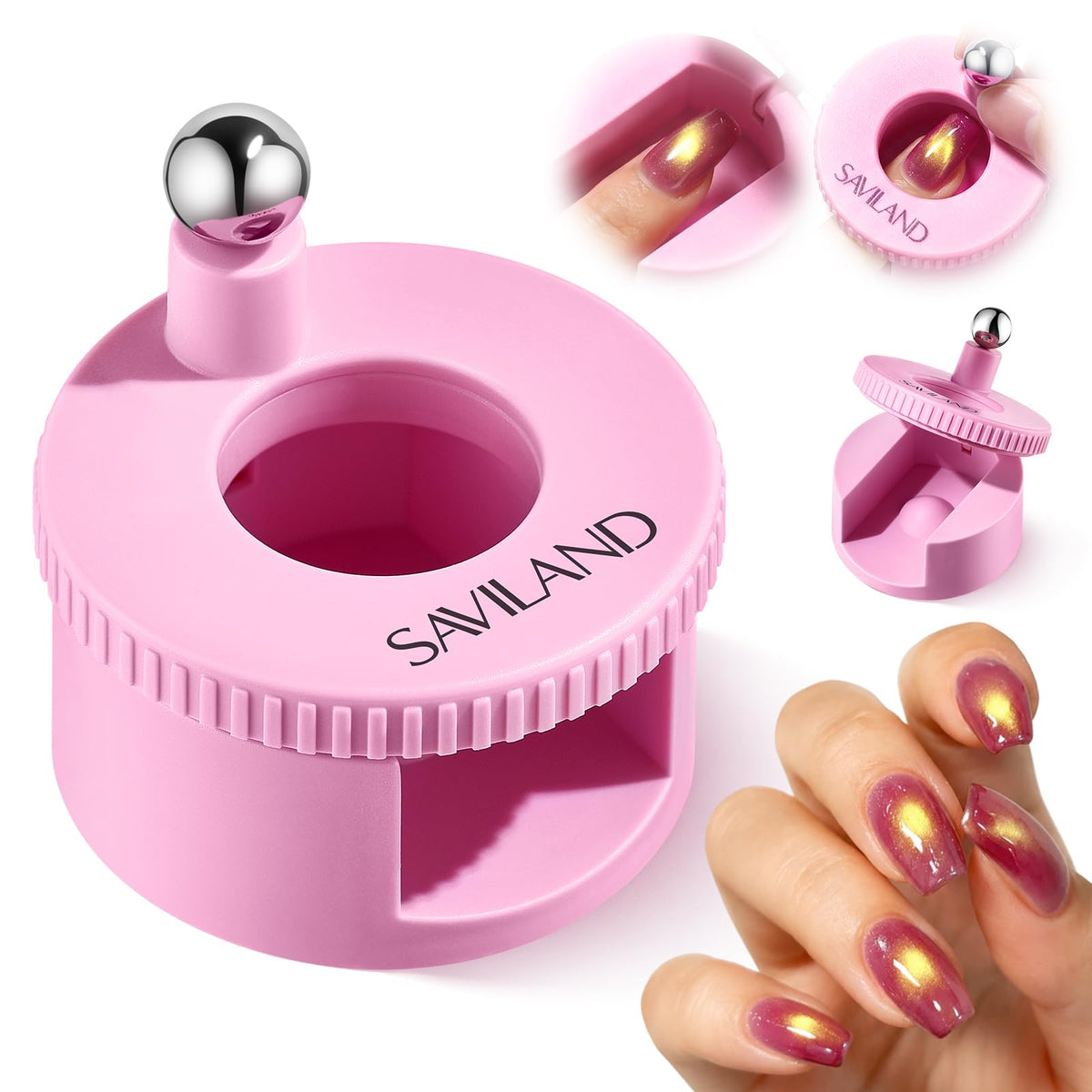 SAVILAND front view pink magnet tool showing compact design and quick use benefit