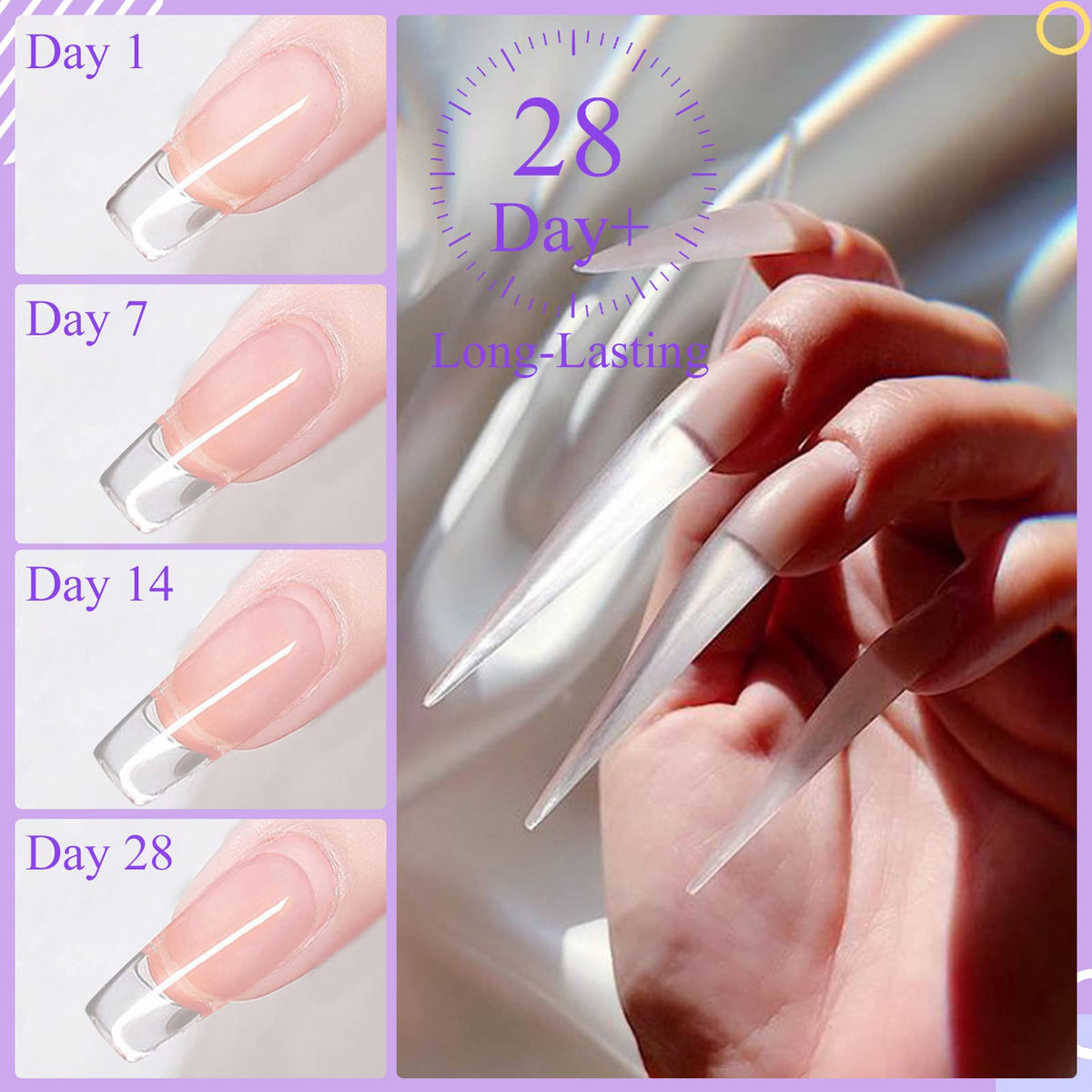 SAVILAND gel being applied on a nail form showing controlled shaping and secure adhesion benefit