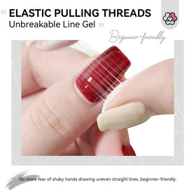SAVILAND gel being pulled into thin threads to highlight precision and ease of use
