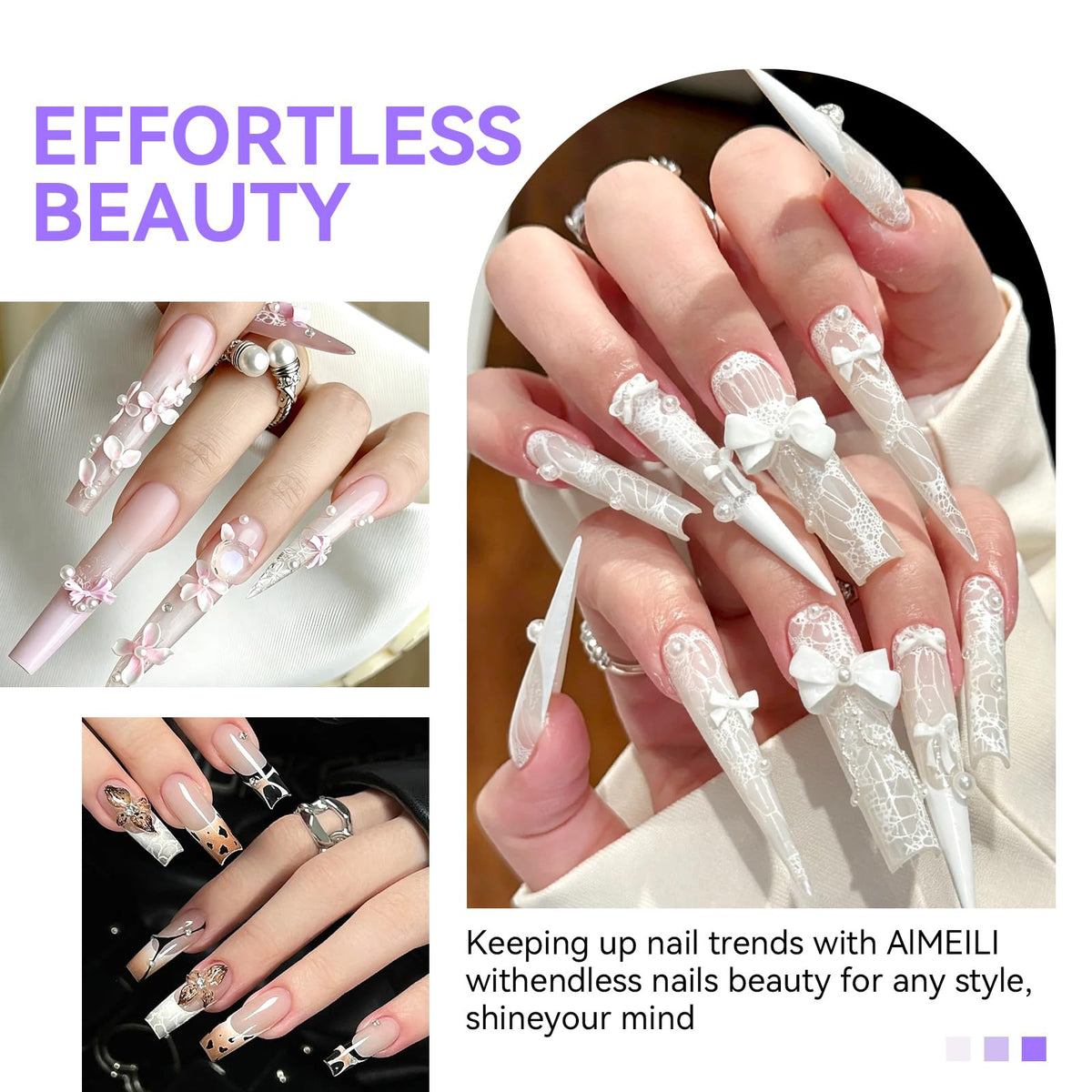 SAVILAND brush in use applying acrylic bead on nail for smooth, even coverage