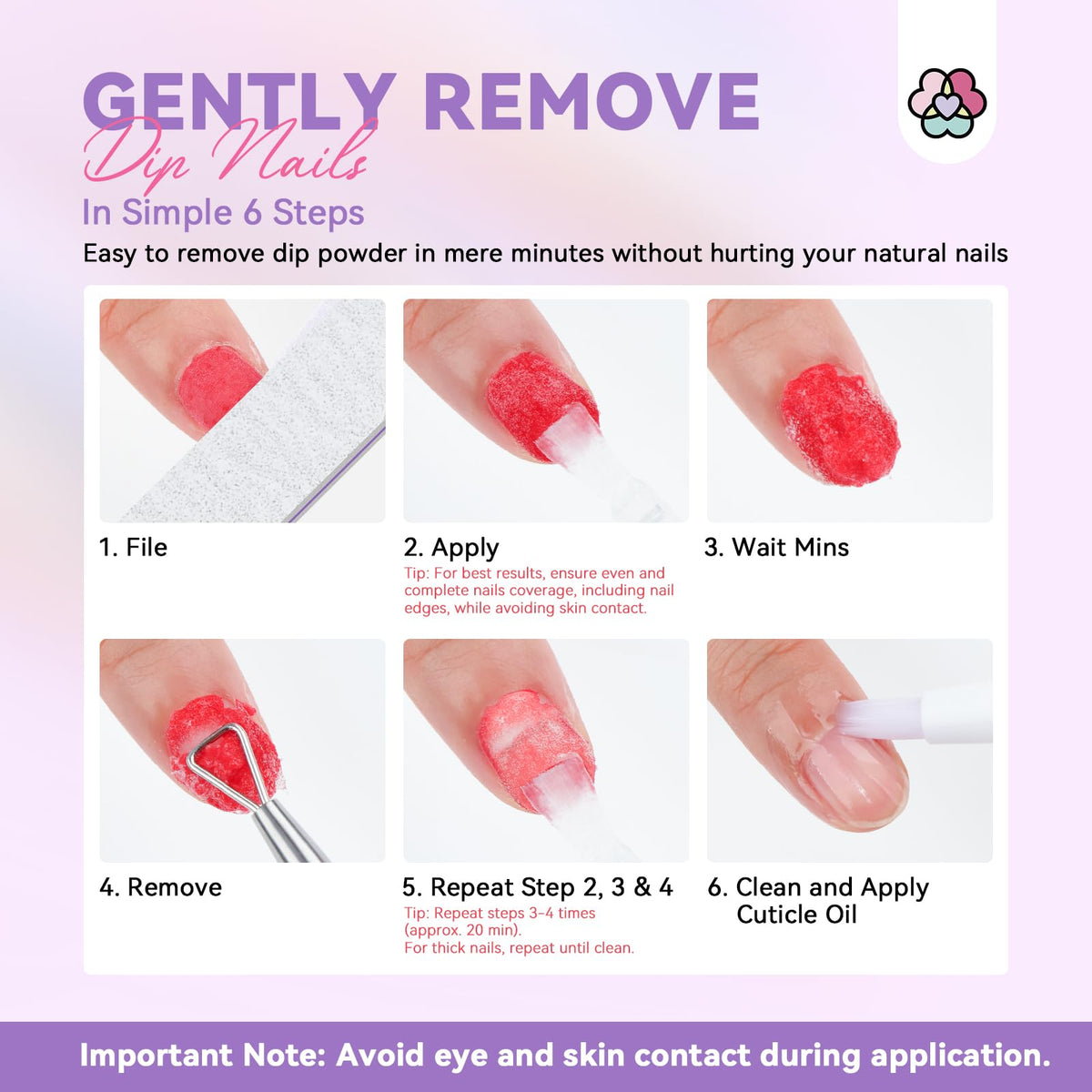 SAVILAND in-use application brush on nail demonstrating no-soak method