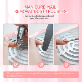 SAVILAND in-use during manicure showing dust extraction and improved air cleanliness
