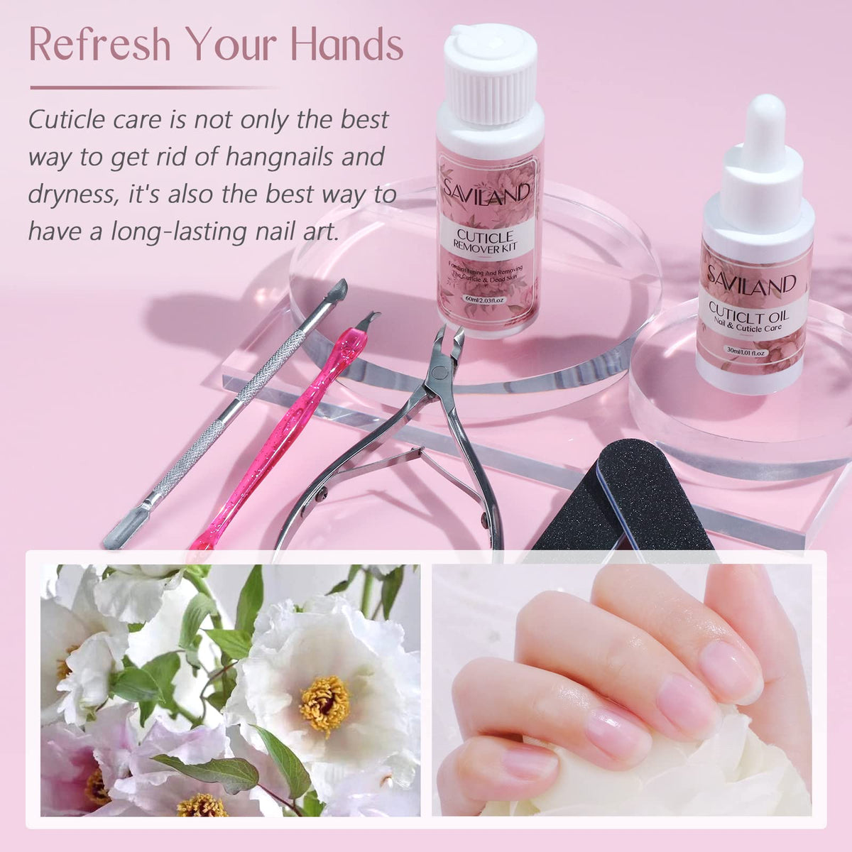 SAVILAND kit in use during a home manicure for salon-style results