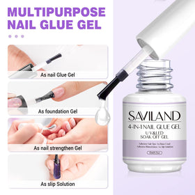 SAVILAND lamp in use curing a press-on nail for fast reliable cure
