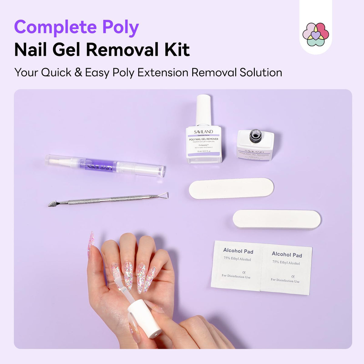 SAVILAND kit on vanity scene illustrating at-home professional-style removal