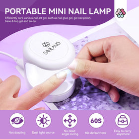 SAVILAND finished manicure lifestyle shot showing glossy, shaped nails and long-lasting shine