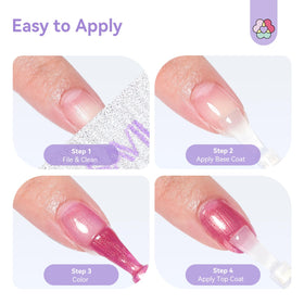 SAVILAND finished manicured nails at a party showing pearlescent shine benefit