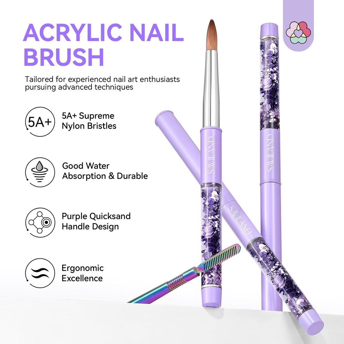 SAVILAND studio setup lifestyle shot with brushes and acrylic tools for professional workflow
