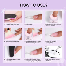 SAVILAND dip application on nails showing technique and salon-quality finish