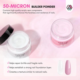 SAVILAND pink dip powder jar detail for natural-looking repaired nails