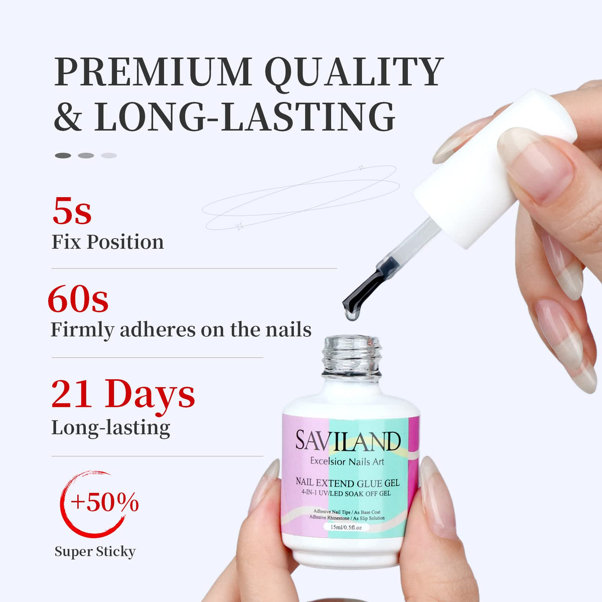 SAVILAND used as polygel slip solution, showing smoother shaping and control