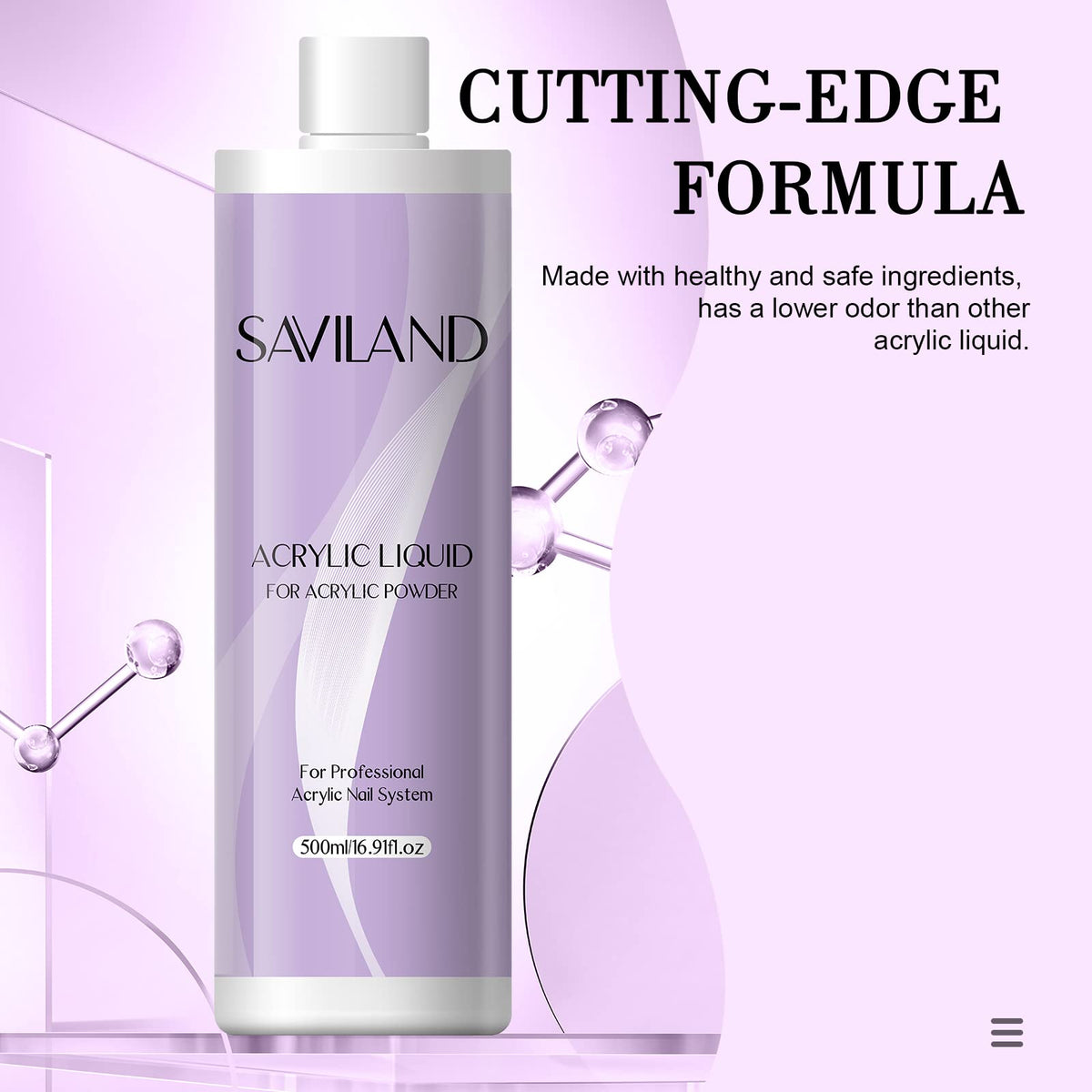 SAVILAND bottle held in hand to show 500ml scale and salon-ready capacity