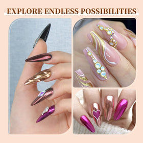 SAVILAND six-color manicure on black base highlighting chameleon shifts