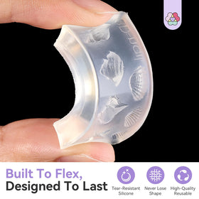 SAVILAND molds beside fingers for scale to illustrate size and easy handling benefit