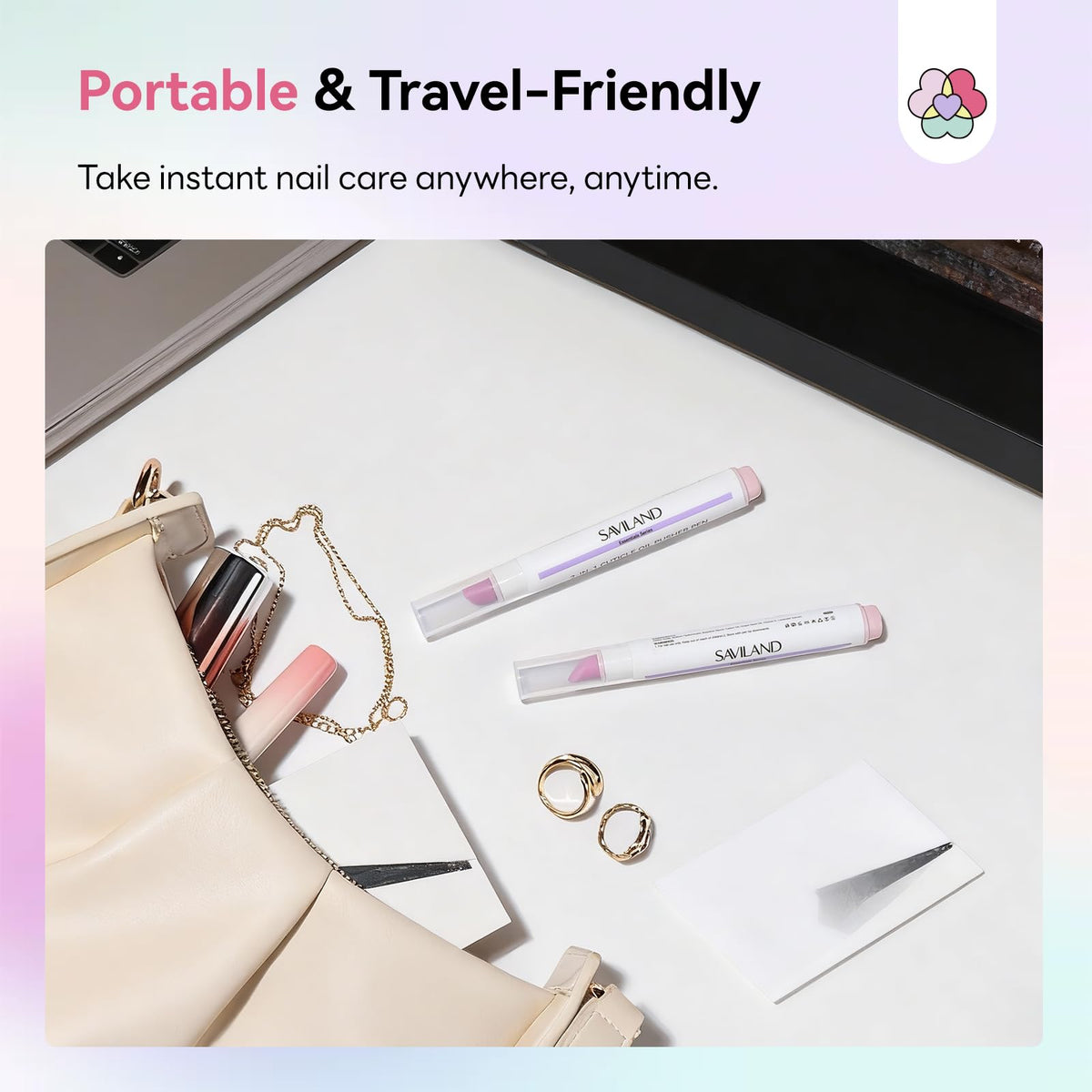 SAVILAND pens in travel pouch showing spill-free convenience