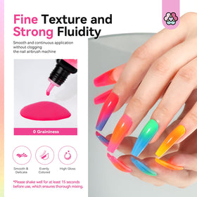 SAVILAND nails glowing under UV lamp highlighting fluorescent benefit