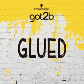 Schwarzkopf got2b glued styling in action applied to hair to create defined spikes and texture