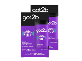 schwarzkopf got2b powder'ful front packaging shows compact twin pots for travel convenience