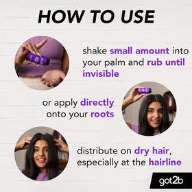 schwarzkopf got2b powder'ful being applied to roots for instant lift and fuller hair