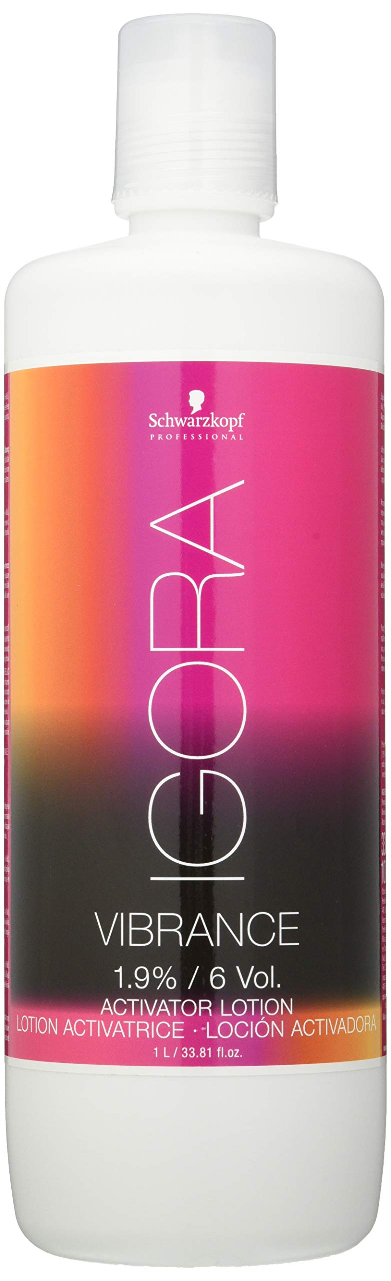 Schwarzkopf bottle front view showing label for easy identification and professional use