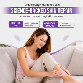 Scientific Solutions Global BARE 40 PRO being applied to heel showing targeted exfoliation benefit