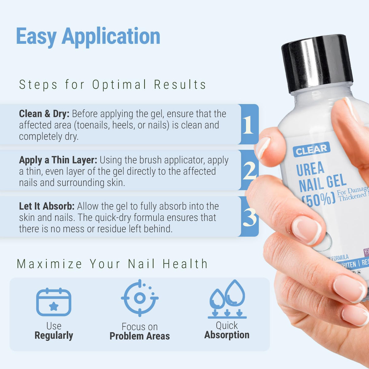 Scientific Solutions Global gel texture close-up showing quick-dry finish