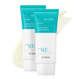 SCINIC front bottle view showing SPF50+ protection and compact design
