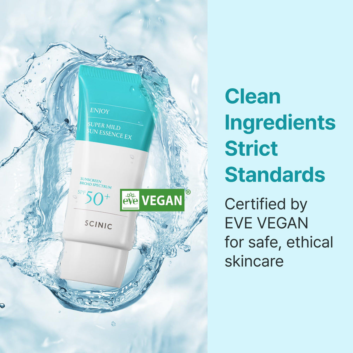 SCINIC label close-up showing ingredient clarity and vegan certification