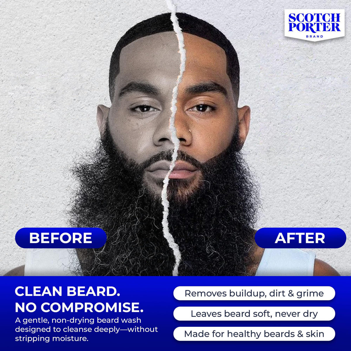 Scotch Porter lather in hands demonstrating gentle cleansing benefit