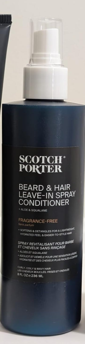 Scotch Porter bottle on bathroom shelf in lifestyle scene showing routine-ready grooming