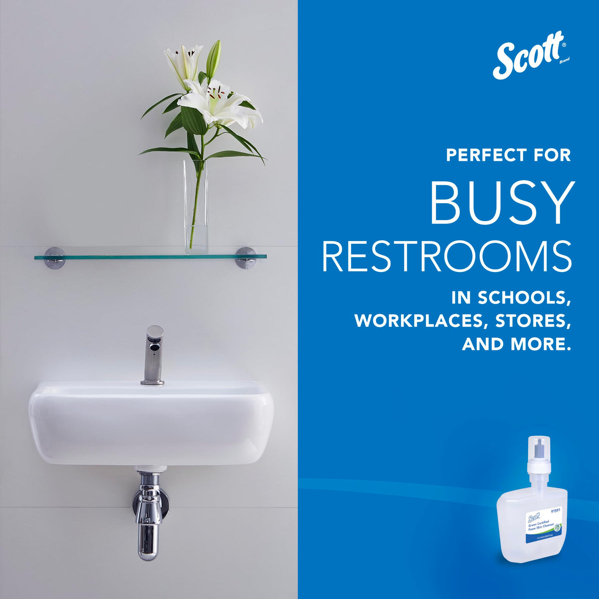 Scott Professional foam texture close-up demonstrating easy spread and quick rinse