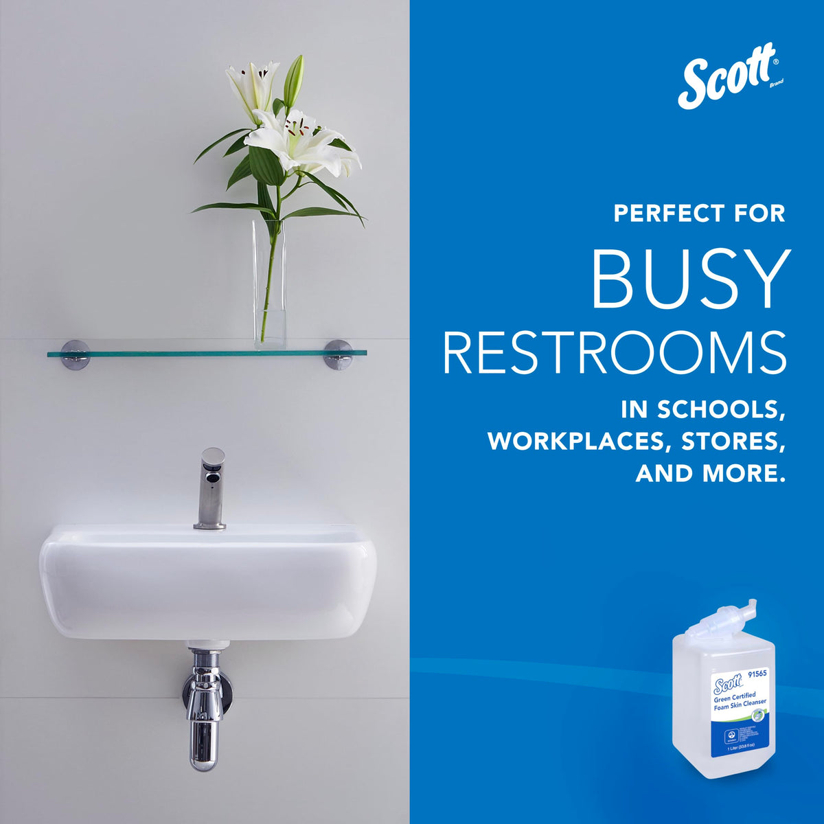 Scott Professional recyclable bottle label highlighting eco-friendly packaging benefit