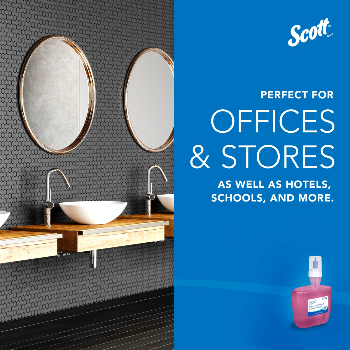 Scott Professional in a commercial restroom setting showcasing guest experience