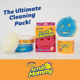 Close-up texture of Scrub Daddy pastes highlighting cleaning consistency and polishing power