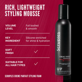 Scruples Creme Parfait label ingredient details highlighting alcohol-free formula and hydration cues