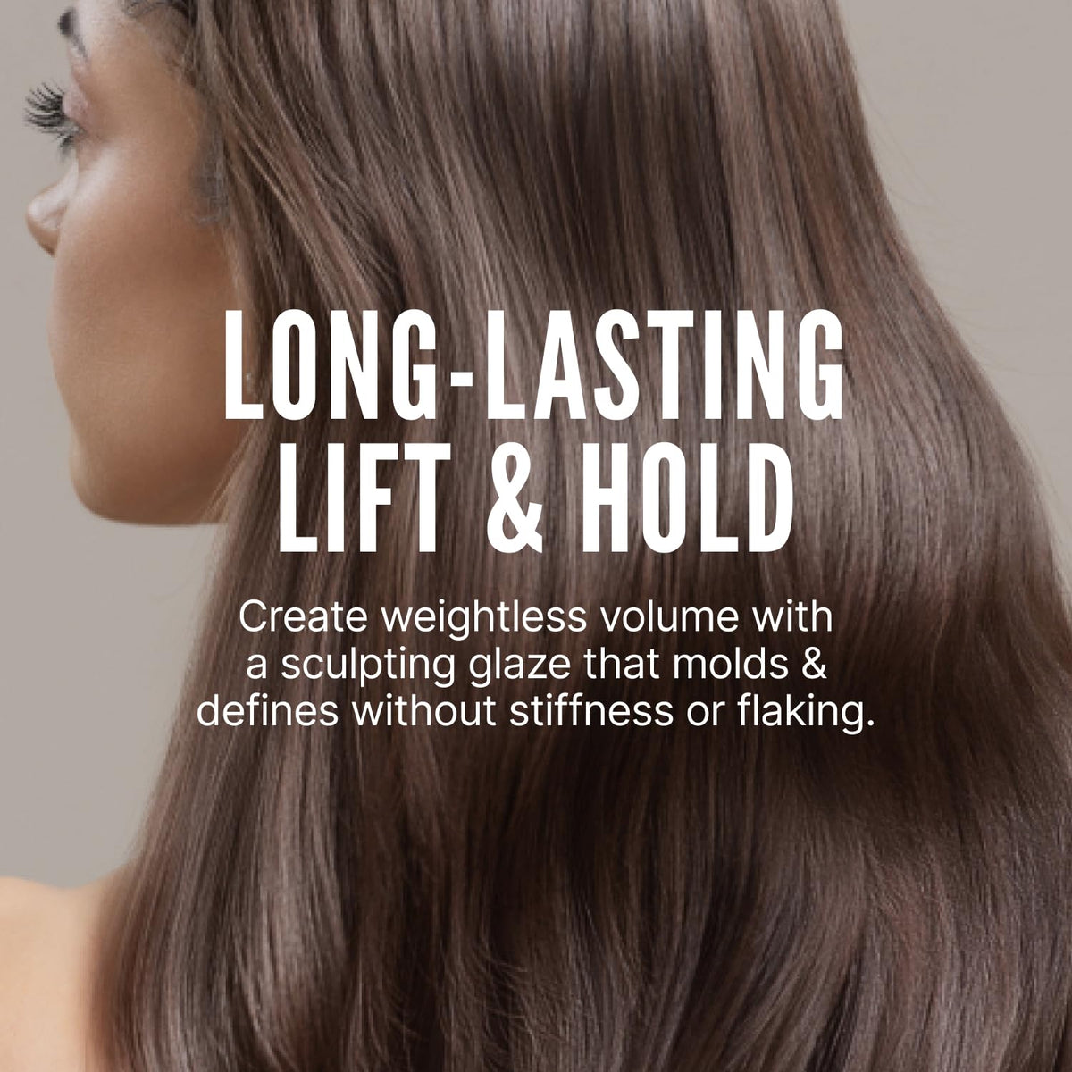 Scruples applied on hair to demonstrate molding and shape control benefit
