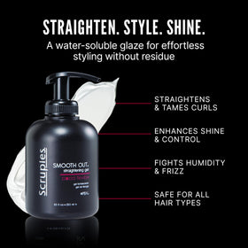Scruples gel applied to damp hair demonstrating frizz control before blow-dry