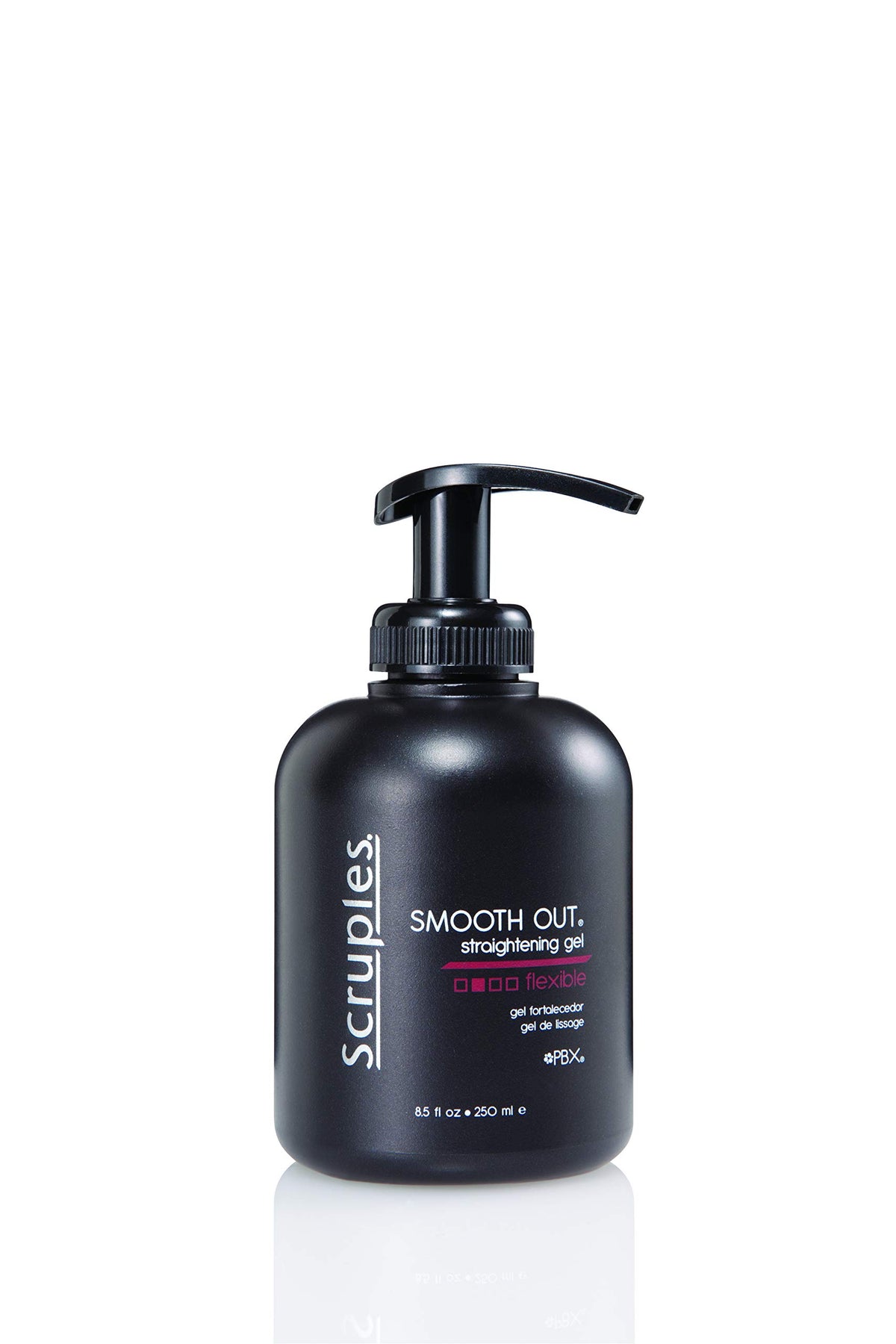 Scruples gel front packaging showing product and benefits for smooth styling