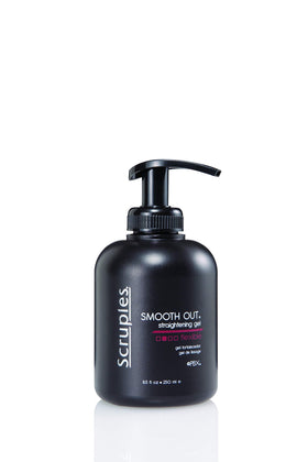 Scruples gel front packaging showing product and benefits for smooth styling